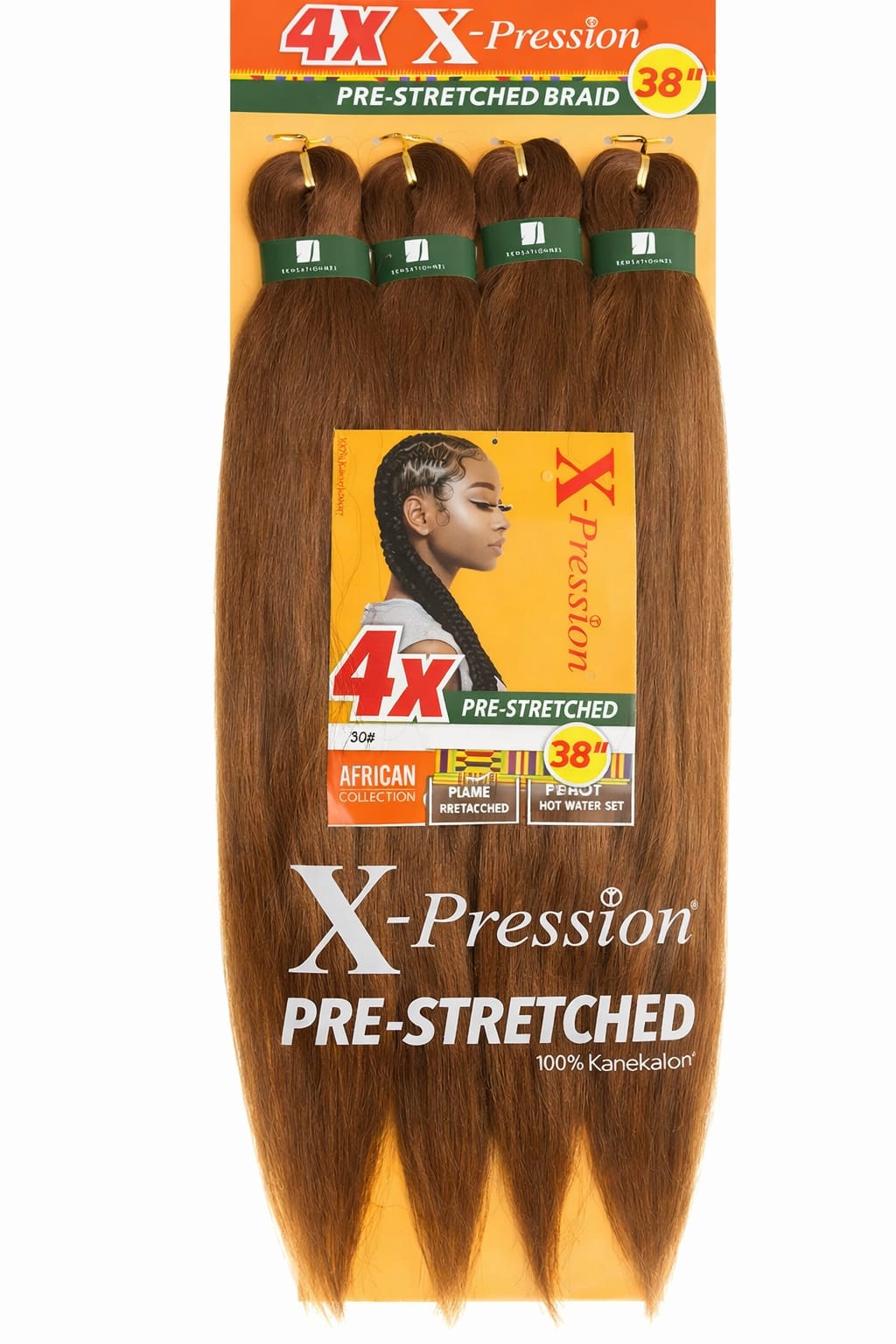 X-Pression 4X Pre-Stretched EZ Braid Hair – Colour 30 – 38” – 255g Four-Pack